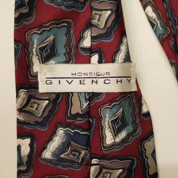 Vintage Monsieur Givenchy silk pattern tie - Picture 2 of 4